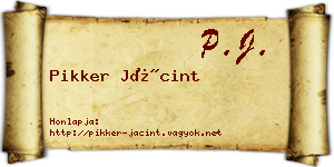 Pikker Jácint névjegykártya